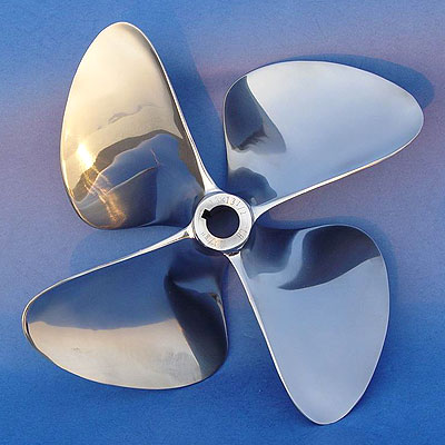 Four stainless steel water skiing propellers