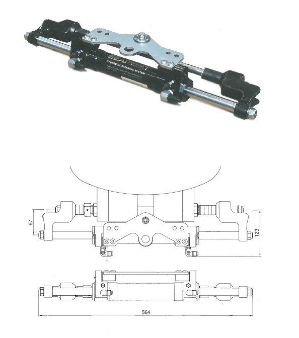 Hydraulic Outboard Steering CYLINDER - SOC 3520H-R1